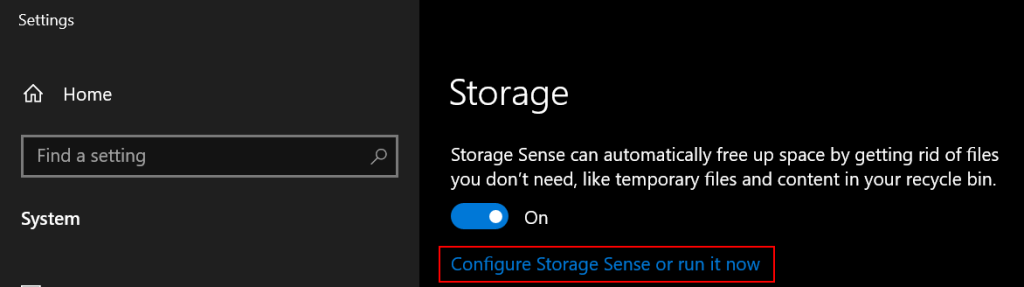 Configure Storage Sense